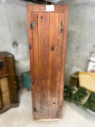 G/ Vintage Wooden 4 Shelf Cupboard On Metal Casters