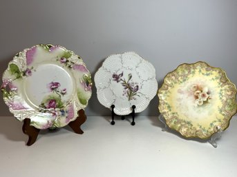 3 Vintage Beautiful Plates - Doulton Burslem England & 2 Unmarked