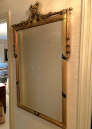 O/ Large 26.5'w X 44.5'h Ornately Gold Colored Framed Wall Mirror W Black Accent Pieces By Bassett Mirror Co