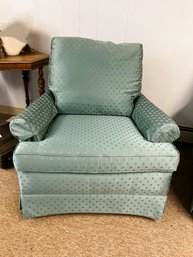 CRA5/RER: Green Upholstered Arm Chair By Hickory Craft Co. USA - 1 Of 2