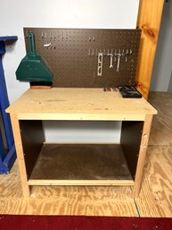 C/ Cute Child's Wood Workbench With Tools