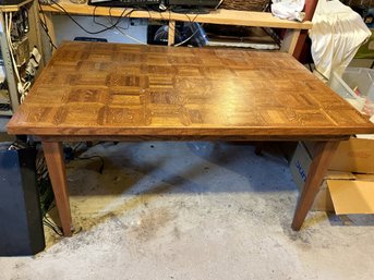 C/ Vintage Solid Wood Parquet Table