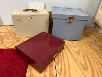 C/ 3pcs - Assorted Filing Boxes - Plastic And Metal