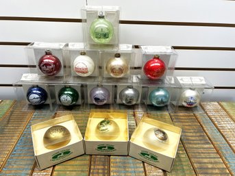 AD30/RER 14pcs: Assorted New In Original Box - Winthrop MA Glass Ornaments - Classic Collector Series