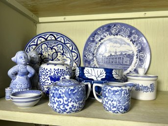 DR/ 12pcs - Assorted Blue And White Dish And Decor Lot
