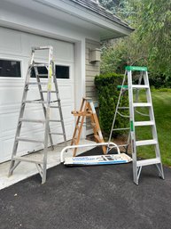 G/ 4pcs - Step Ladders Plus Stabilizer Lot