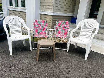 G/ 5pcs - Outdoor Patio Deck Chair And Table Lot