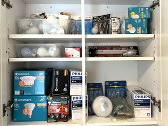 WD/ 3shelves - Assorted Light Bulbs: Various Brands And Watts