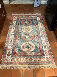 K/ Oriental Rug W Pad - 82' X 50' - Cream Green Blue Orange - Fringed Ends