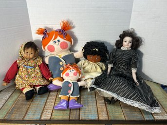 AD/RER 5pcs: Assorted Vintage Dolls - CYR, Playskool, Pauline, Germany Etc..