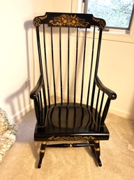 1BR/ 'Nichols And Stone' Gardner, MA Stenciled Rocking Chair With Barrel Back