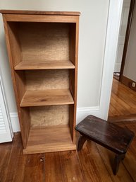 5BR/ 2pcs - Small Wood Furniture Lot: Bookcase And Footrest