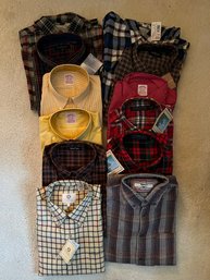 BR/ Bag Of 12 Assorted NWT Men's Button Down Shirts Size L - Viyella, Brooks Brothers, Claybrooke, Bass Etc