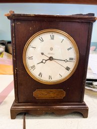 K/ Vintage Warren Telechron Electric Wood Case Clock, Roman Numerals, Working Condition, 8'w X 10'h