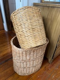 4BR/ 2pcs - Large Vintage Wicker Baskets