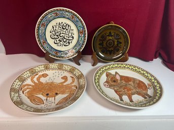 LS/ 4pcs - Vintage Ceramic Plates: Rothwoman, Stavangerflint Etc