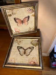 3B/ 2pcs - Butterfly Prints In Gold Frames By Lisa Audit