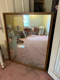 B3A/ Vintage Large Wood Framed Mirror