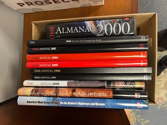 CRE10/B 10pcs: Hardcover Time Almanacs - From The 2000's & 1968 And A Couple Of Travel Books