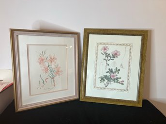 2BR/ 2 Nicely Framed And Matted Floral Prints - 1 By Ann Gethen