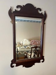 1BR/ Simple But Pretty Wood Frame Beveled Wall Mirror With Scroll Frame Design