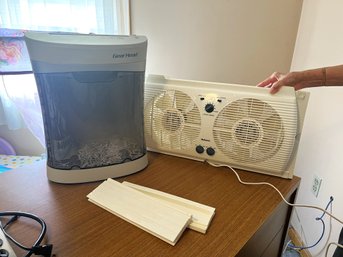 1BR/ 2 Items - Gear Head Paper Shredder, Holmes 3 Speed Adjustable Window Fan