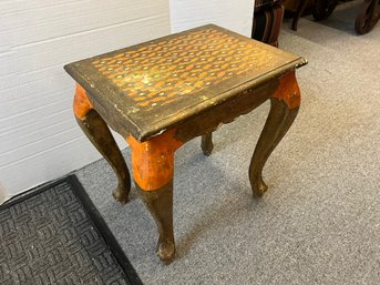 CRL10/F: Small Gold Colored Rectangle Side Table