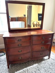 3BR/ 2pcs - Vintage Wood Low Dresser And Mirror (detaches)