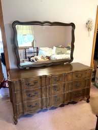 3BR/ Low  9 Drawer Dresser By White Fine Furniture With Detachable Mirror