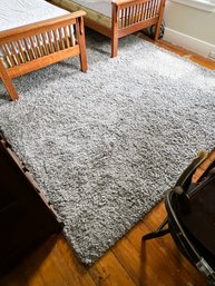 3BR/ 2pcs - Contemporary Grey Shag Type Room Rug With Pad 9' X 12'