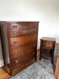 3BR/ 2pcs - Vintage 4 Drawer Tall Dresser Bureau And Matching Night Stand