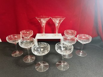 LS/ 10pcs - Pretty Etched Stemware - Champagne Coupes