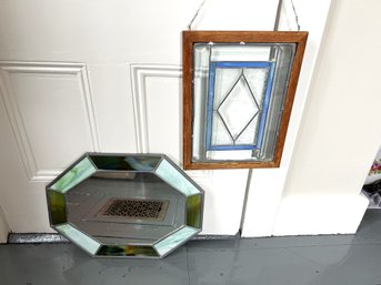 2BR/ 2pcs - Hanging Stained Glass Pieces - Mirror And Window Sun Catcher