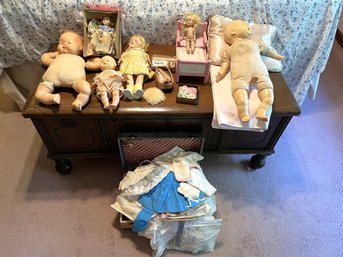 3BR/ 2 Boxes - Vintage Baby Doll Lot Including 'ideal' And 'Ginny Baby Vogue' & Accessories