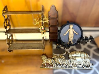 LF/ 5pcs - Exceptional Solid Brass Wall Hanging And Assorted Wall Objects