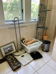 1BR/ Bathroom Decor, Towels, Storage, Scales Etc