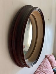 B2C/ Pretty Vintage Oval Wood Deep Set Wall Mirror