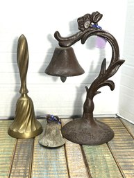 AD58/RER 3pcs: 2 Iron And 1 Brass Antique - Vintage Bells
