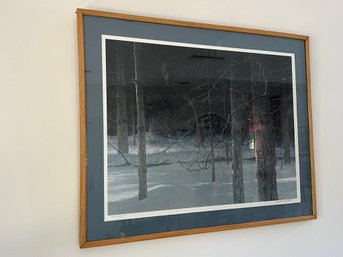LR/ Wood Framed Print 'Midnight Black Wolf' Signed And Numbered Robert Bateman 1988
