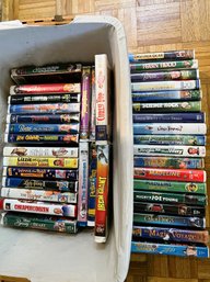 1 Basket With 38 VHS Children's Movies - Many Disney Lot #3