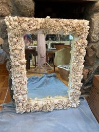 Very Impressive Decorator's Mirror With Real Or Realistic Shells Frame