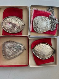 DR/ 4 Beautiful Towle Sterling Silver Medallions Dated 1973, 1974, 1975, 1976