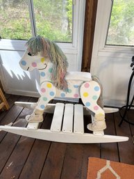 P/ Child's Solid Wood Rocking Horse (with Socks And Sneakers)
