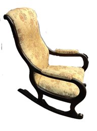 AD33/2FL: Bentwood Victorian Rocking Chair - Fabric Arm-pads, Seat And Back