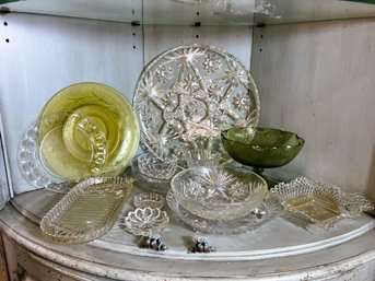 DR/ 13pcs - Assorted Vintage Glass Decorative Serving Items