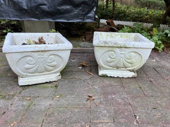 BY/ 2 Square Fleur Design Stone Planters