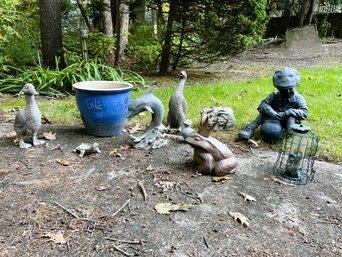 BY/ 9 Stone & Metal Outdoor Lawn Garden Ornaments