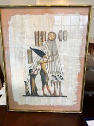 DR/ Framed Egyptian Papyrus Artwork - Sacred Sun Ritual