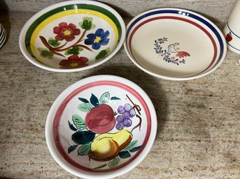 K/ 3pcs - Large Assorted Pretty Ceramic Serving Bowls