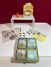 NBT/ 6pcs - Vintage Cards & Kid Stuff: Card Cheating Device, Magic Tricks, Mickey Mouse Etc